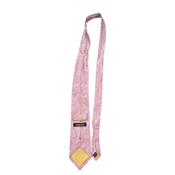 Men's Donald J. Trump Signature Collection Pink Paisley Design Tie Silk Men's - Picture 3 of 5